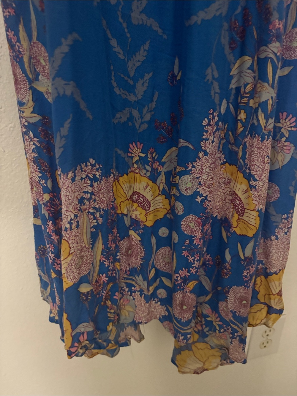 Free People Intimates Open Back Royal Blue Floral Maxi Slip Dress - Picture 5 of 6